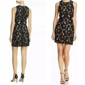 New Wayf Drake Black Cutout Lace cocktail Dress Sleeveless size small